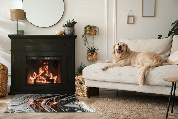 Obdélníkové sklo před krb Abstraktní vlny a čáry