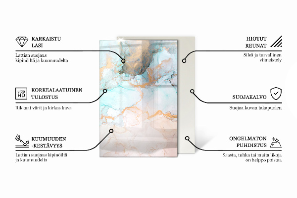 Obdélníkové tvrzené sklo pod krbová kamna Abstraktní tekutý vzor