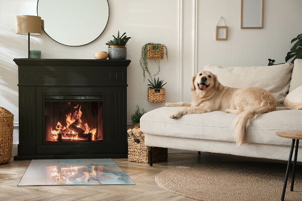 Obdélníkové tvrzené sklo pod krbová kamna Abstraktní tekutý vzor