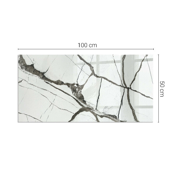 Obdélníkové sklo před krb Mramorový žilní vzor