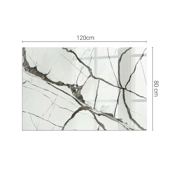 Obdélníkové sklo před krb Mramorový žilní vzor