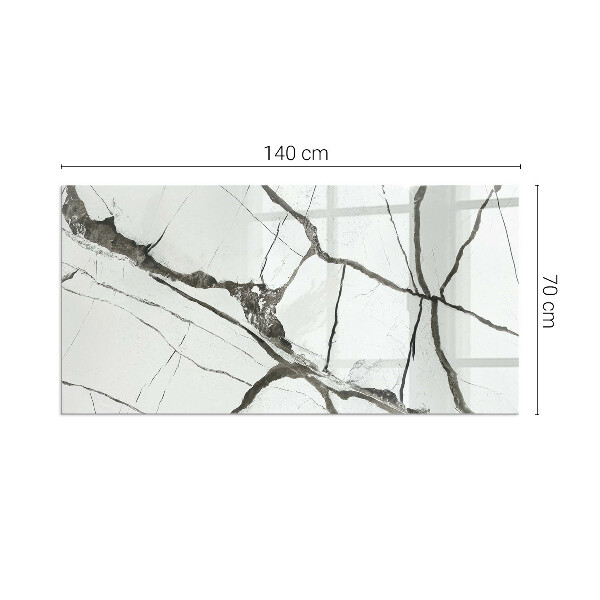 Obdélníkové sklo před krb Mramorový žilní vzor