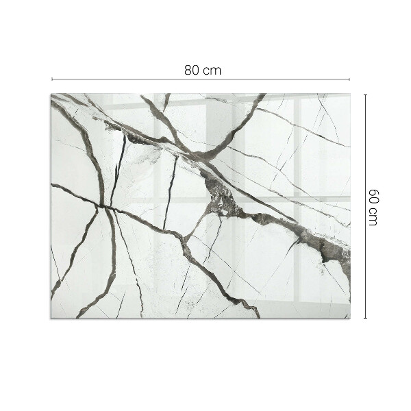 Obdélníkové sklo před krb Mramorový žilní vzor
