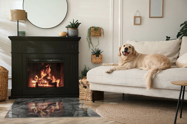 Obdélníkové sklo před krb Vzor z přírodního kamene