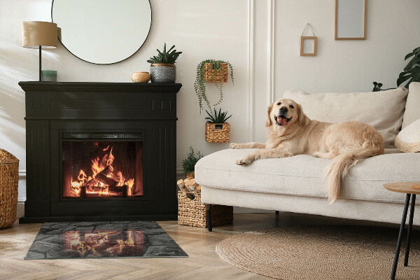 Obdélníkové sklo před krb Vzor z přírodního kamene