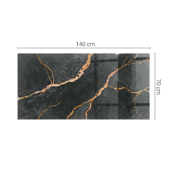 Obdélníkové tvrzené sklo pod krbová kamna Elegantní mramor s žilkami