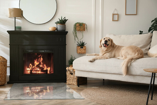 Obdélníkové sklo před krb Vzor z přírodního kamene