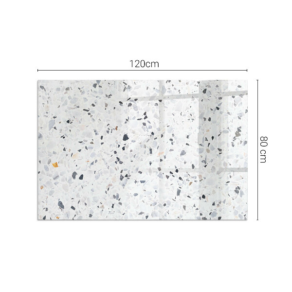 Obdélníkové tvrzené sklo pod krbová kamna Kamenný vzor s částicemi