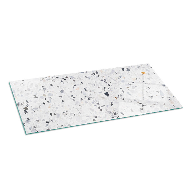 Obdélníkové tvrzené sklo pod krbová kamna Kamenný vzor s částicemi
