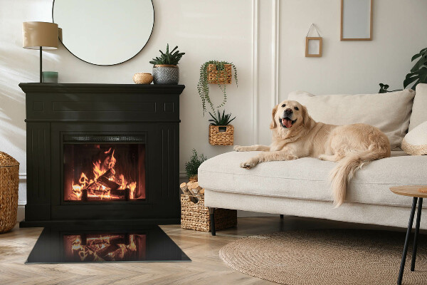 Obdélníkové sklo před krb Barva Černá