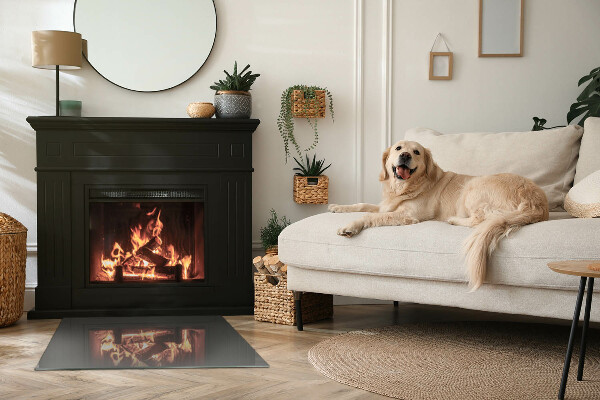 Obdélníkové sklo před krb Barva: Šedohnědá