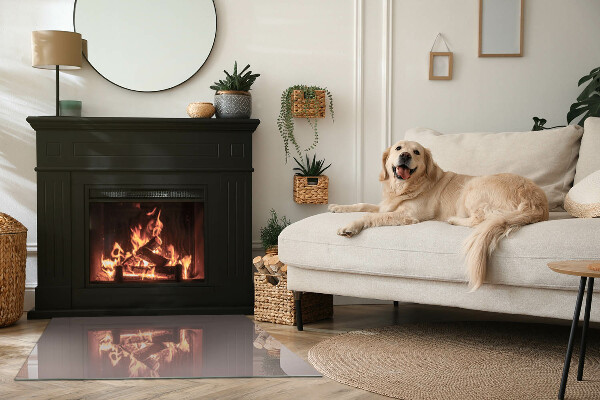 Obdélníkové sklo před krb Barva béžová