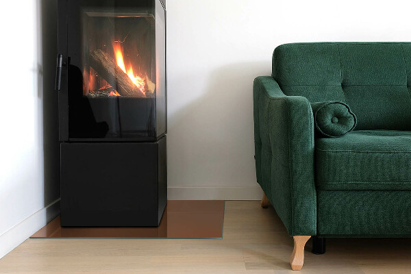 Obdélníkové sklo před krb Barva Hnědá