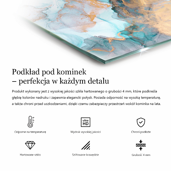 Obdélníkové sklo před krb Barva šedá