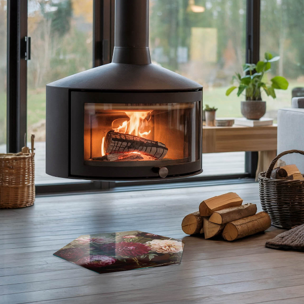 Podložka před krb Kytice květin v detailu