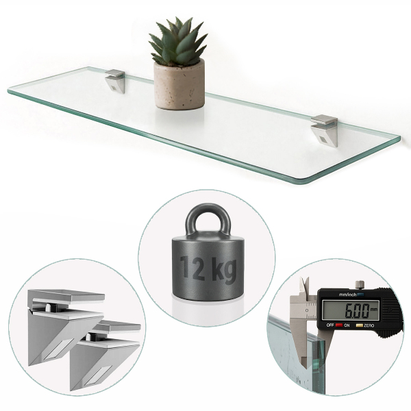 Skleněná police 90x13 cm