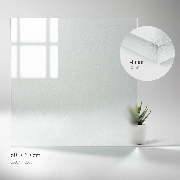 Čtvercová poloprůsvitná skleněná deska na stůl