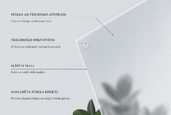 Kulatá poloprůsvitná deska stolu