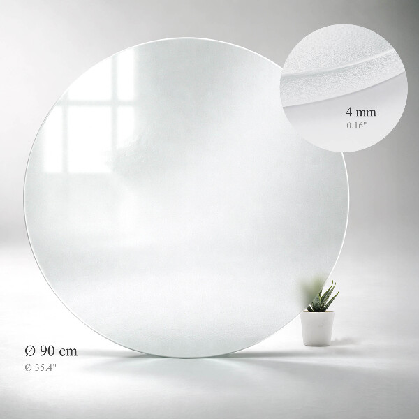 Kulatá poloprůsvitná deska stolu