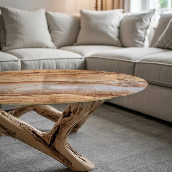 Pracovní deska Dřevo s pryskyřičnými akcenty