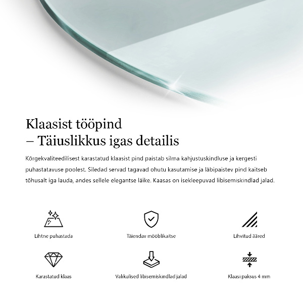 Stolní deska kulatá průhledný