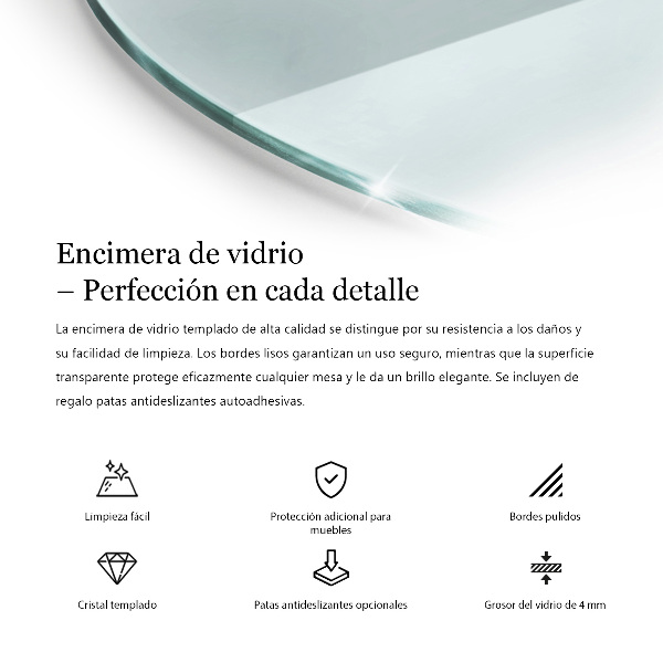 Stolní deska kulatá průhledný