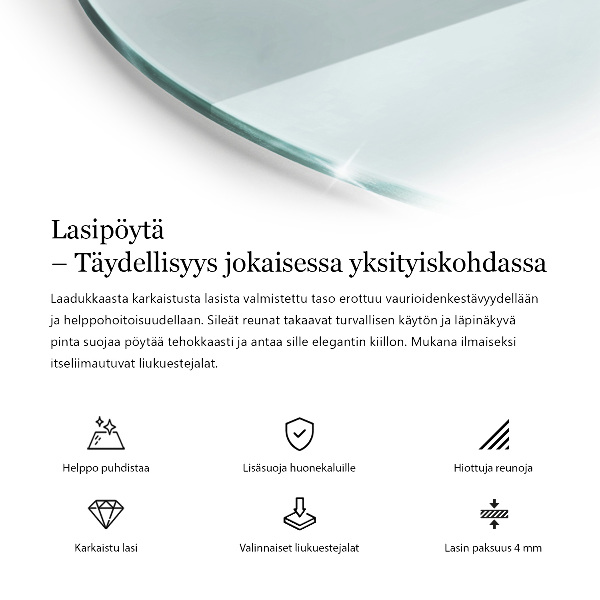 Stolní deska kulatá průhledný