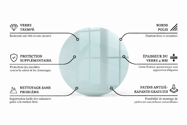 Stolní deska kulatá průhledný