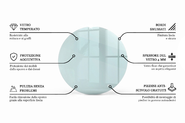 Stolní deska kulatá průhledný