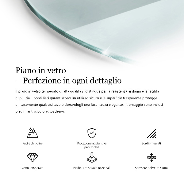 Stolní deska kulatá průhledný