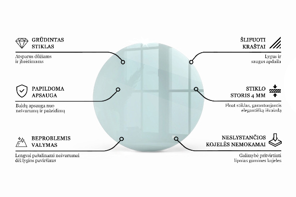 Stolní deska kulatá průhledný