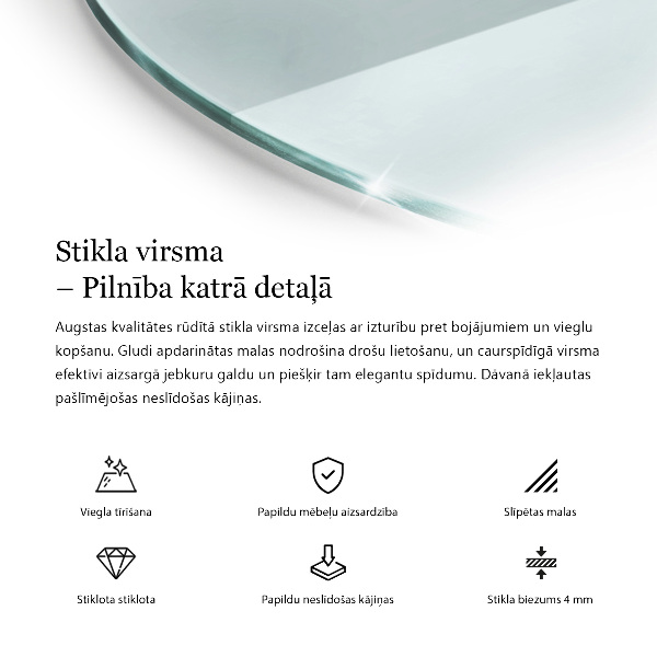 Stolní deska kulatá průhledný