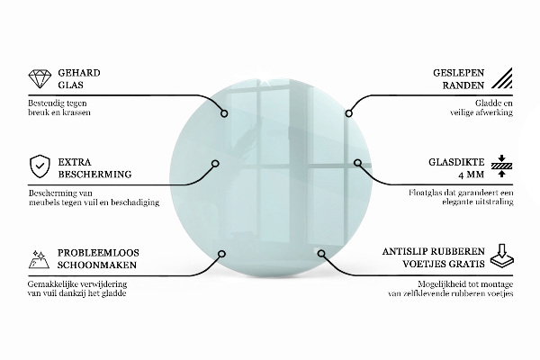 Stolní deska kulatá průhledný