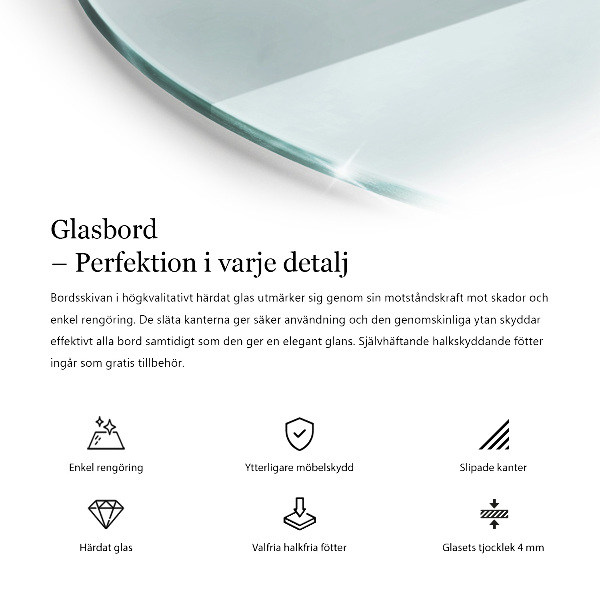 Stolní deska kulatá průhledný