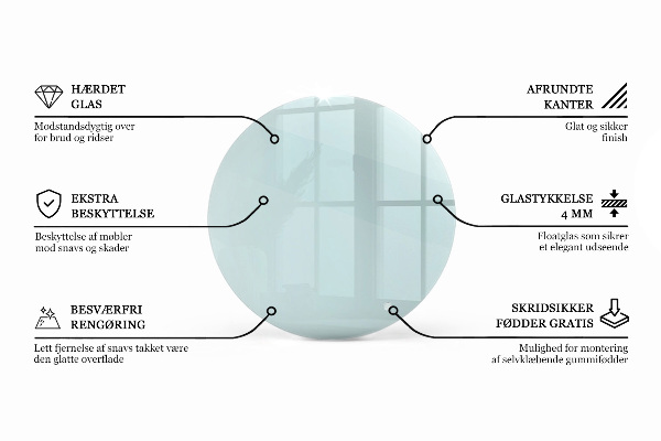 Stolní deska kulatá průhledný