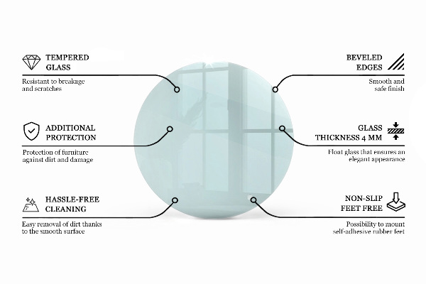 Stolní deska kulatá průhledný