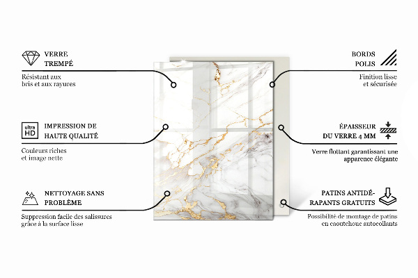 Stolová deska Mramorový vzor s jemnými žilkami