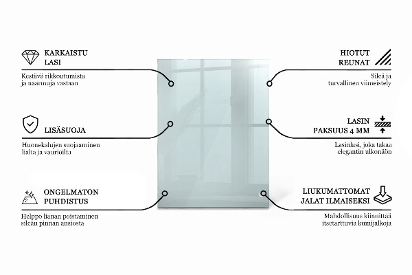 Obdélníková deska stolu průhledná