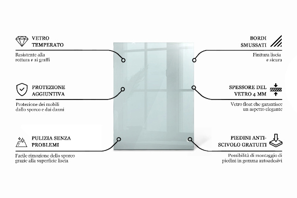 Obdélníková deska stolu průhledná