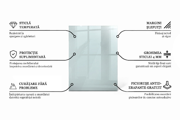 Obdélníková deska stolu průhledná