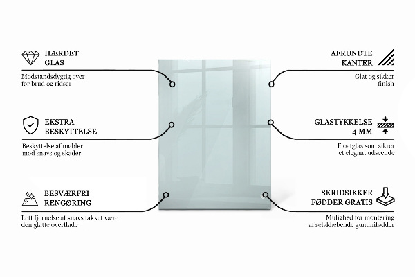 Obdélníková deska stolu průhledná