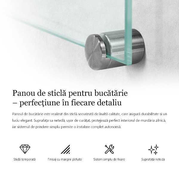 Průhledný obkladový panel do kuchyně 100x50 cm