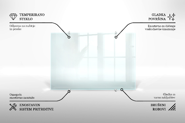 Průhledný obkladový panel do kuchyně 100x50 cm