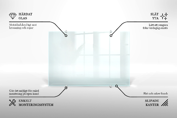 Průhledný skleněný obklad do kuchyně 125x50 cm