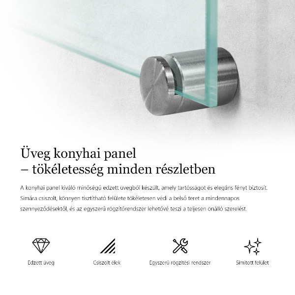 Průhledný obkladový panel za kuchyňskou linku 140x70 cm