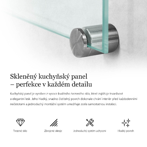 Průhledný panel za kuchyňskou linku 60x60 cm