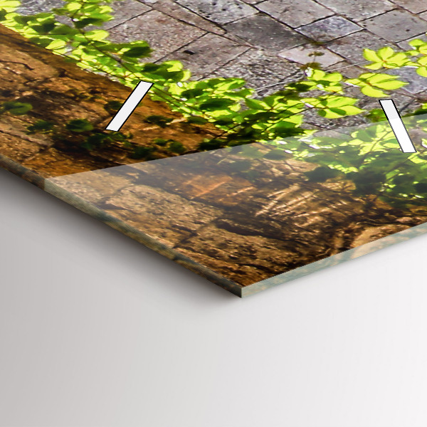 Vertikální skleněné hodiny Malebná ulice na Rhodosu