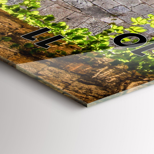 Vertikální skleněné hodiny Malebná ulice na Rhodosu