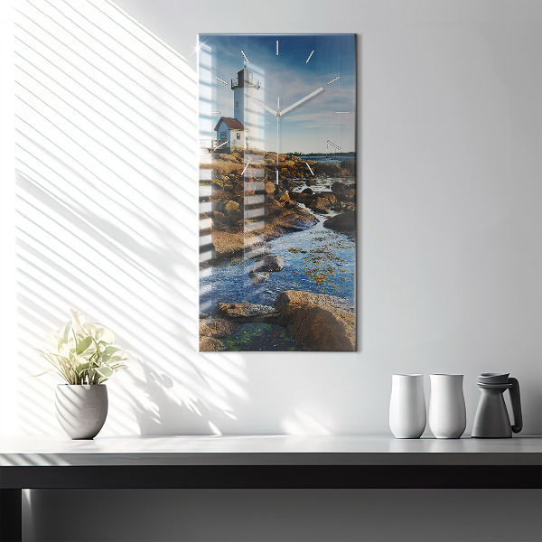 Vertikální skleněné hodiny Maják Annisquam