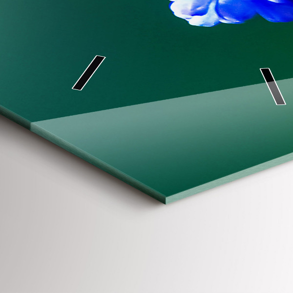 Vertikální skleněné hodiny Modré květiny